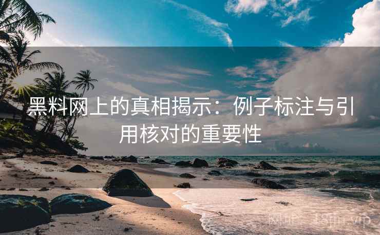 黑料网上的真相揭示：例子标注与引用核对的重要性